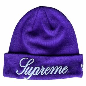 RARE Supreme New York New Era Script Purple Beanie FW24 One Size OSFA Skater OG